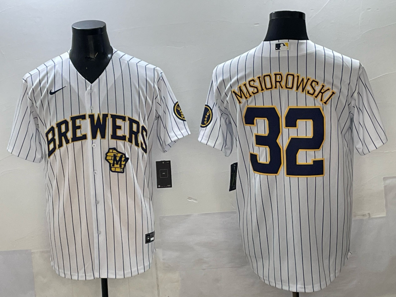 Men Milwaukee Brewers #32 Misiorowski white Nike MLB 2025 jersey 007